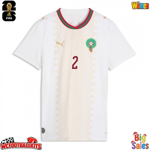 Morocco Achraf Hakimi #2 Replica Away Stadium Shirt for Women World Cup 2026 Short Sleeve